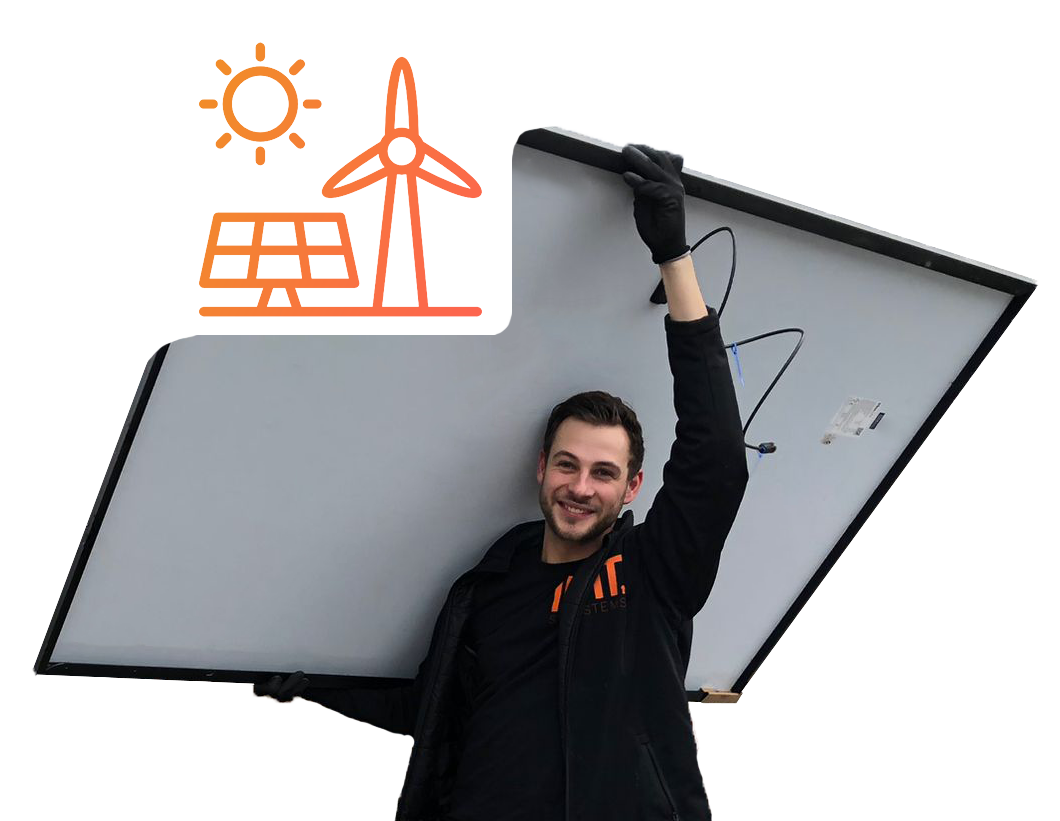 Max van IHT Systems met zonnepaneel